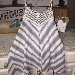 Two piece navy patterned set. Shirt and shorts